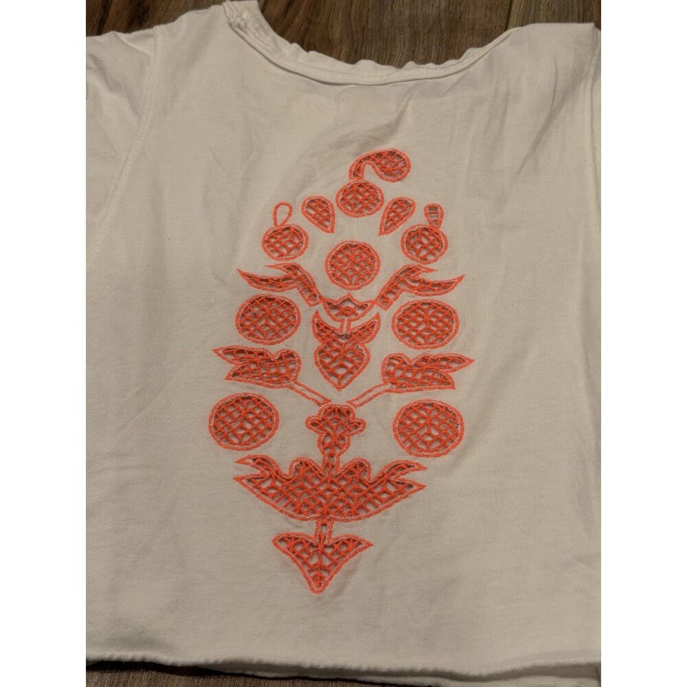FP Movement Inspire Crochet Logo Tank Cropped White Coral Size S - Picture 5 of 7